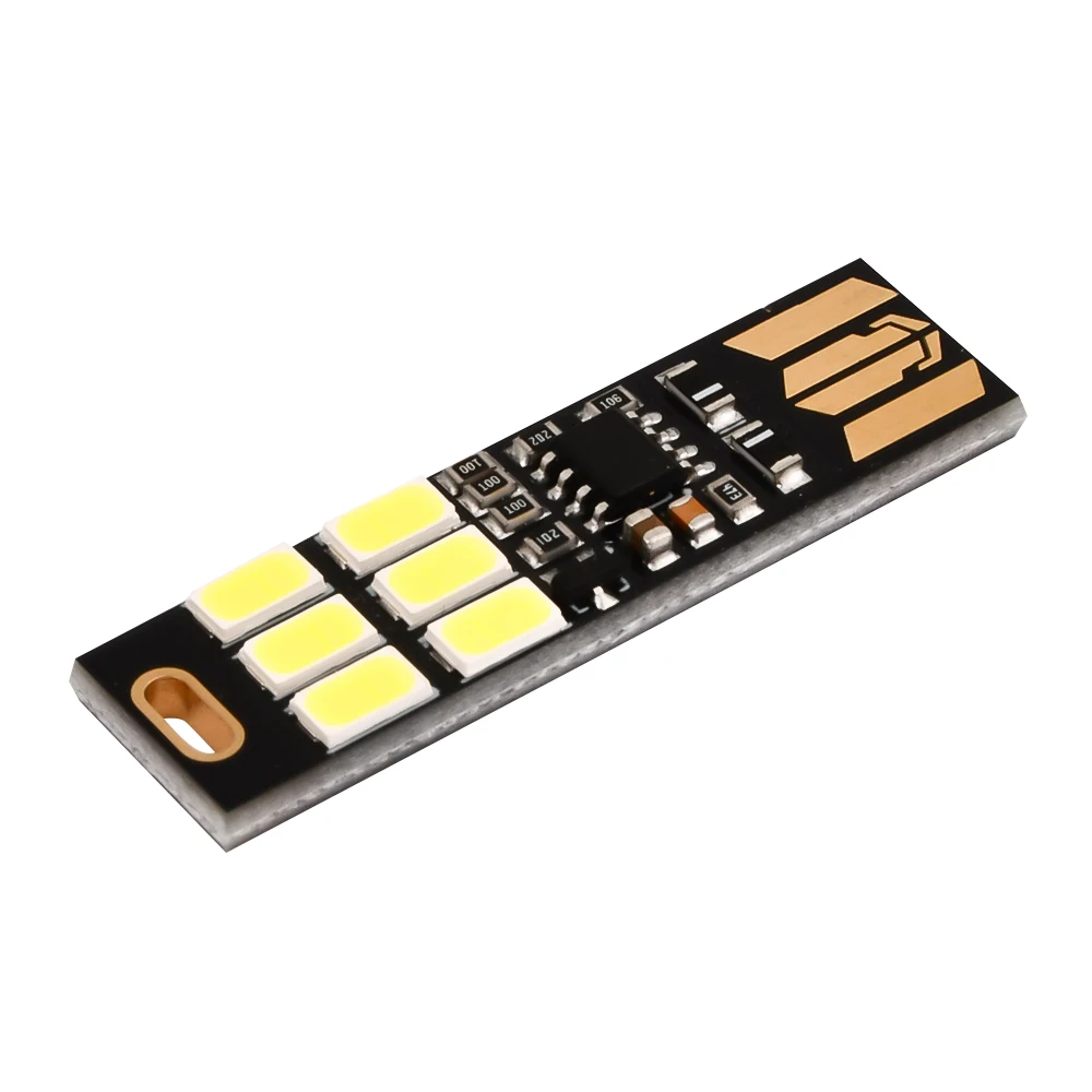 LED Circuit Boards USB Light Keychain Super Bright 6 LEDs Mini USB Light Lamp with Smart Touch Electrodeless Dimming Switch