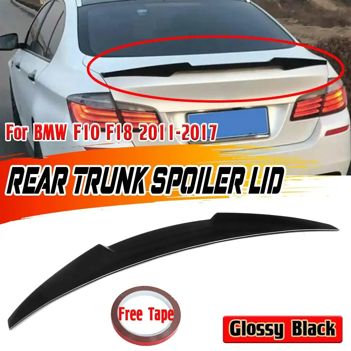 High Quality F10 Car Rear Spoiler Wing Trunk Lip For BMW F10 5 Series 2011-2017 M4 Style Rear Trunk Roof Lip Spoiler Wing Lip