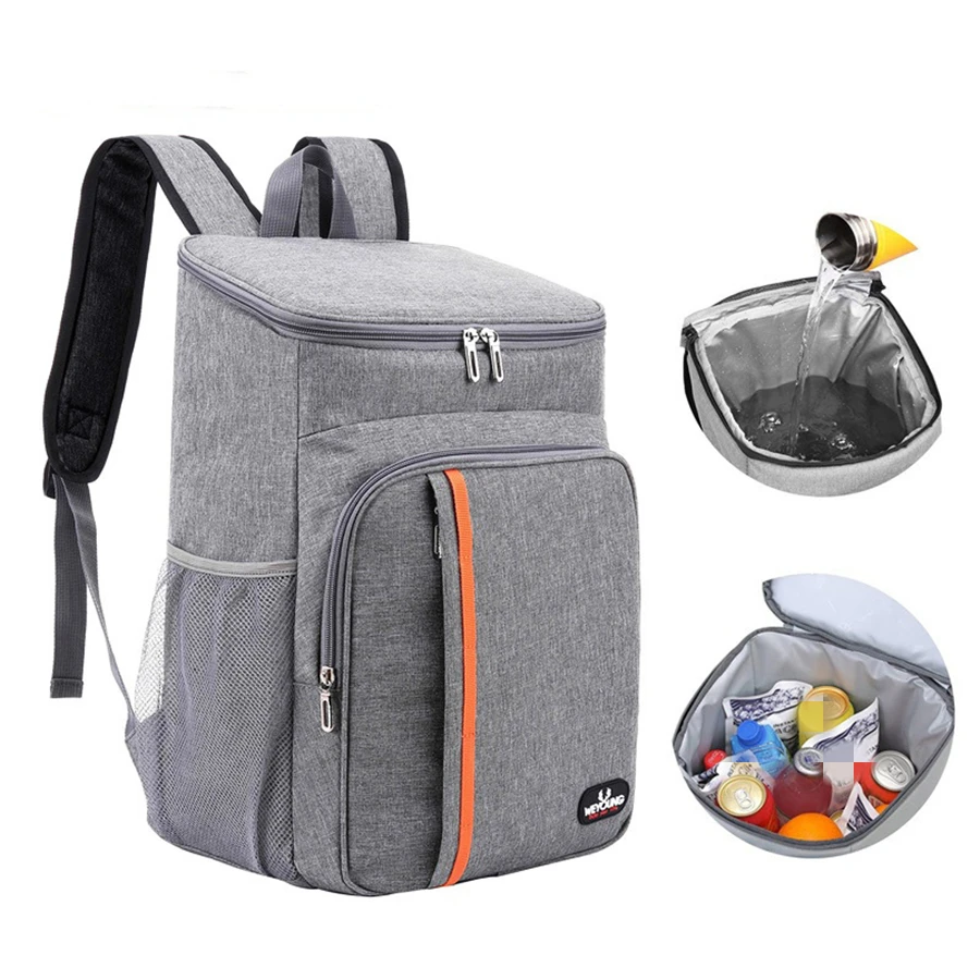 18L Portable Thermal Lunch Bag Food Box Durable Waterproof Cooler Ice Insulated Case Camping Oxford Dinner Backpacks Icebox