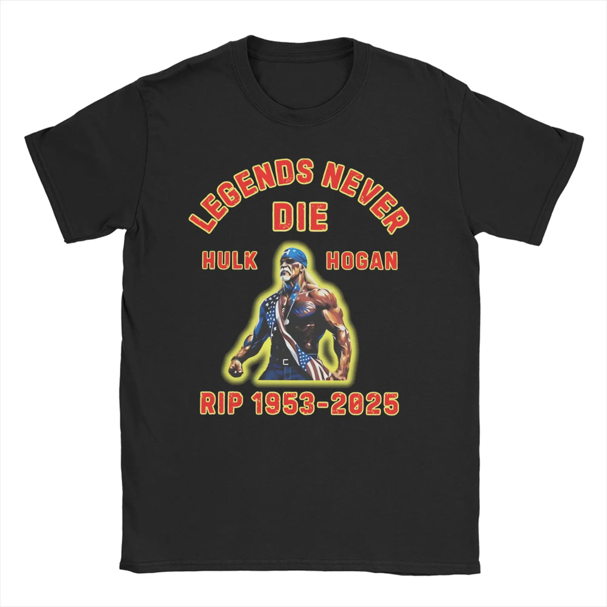 

Футболки Rip Hulk Hogan Hulkamania для мужчин и женщин, хипстерская футболка из 100% хлопка, футболка с круглым вырезом, топы с короткими рукавами, идея подарка