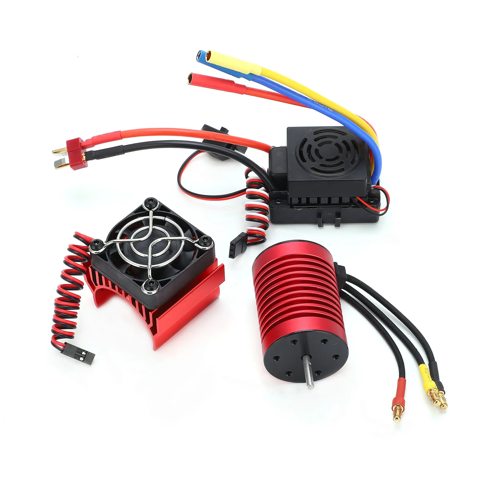 

F540 4370KV 4-полюсный 12-слотовый бесщеточный двигатель 60A ESC Set Водонепроницаемый двигатель с высоким крутящим моментом 820 Вт и комбинированным радиатором для радиоуправляемого автомобиля 1/10