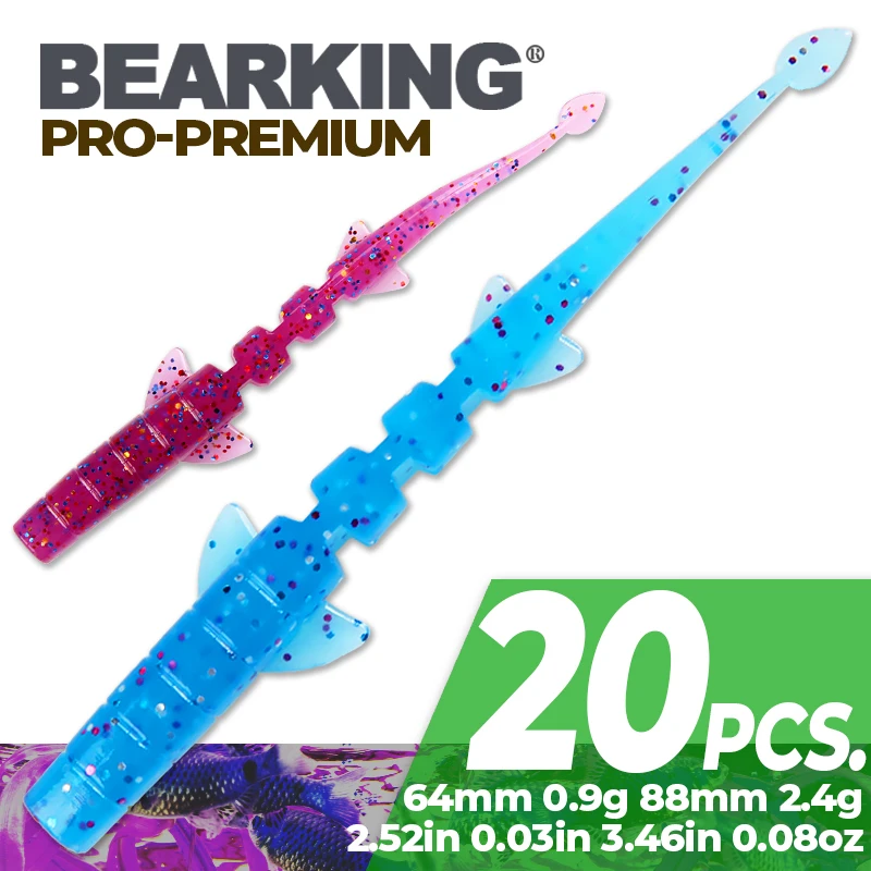 BEARKING UNAGI Slug Señuelos de Pesca, cebos artificiales Wobblers suaves, aparejos de pesca de silicona, carpa, sábalo, 64mm, 88mm