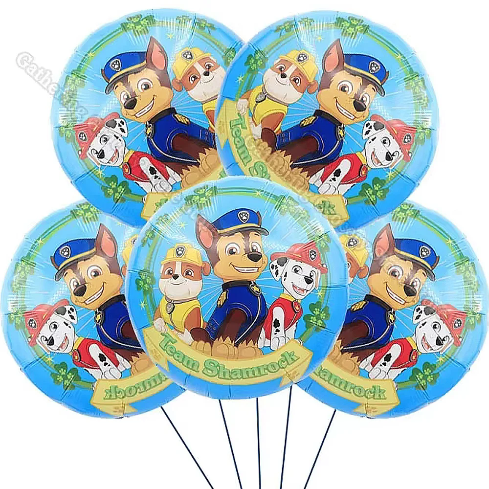 

Paw Patrol 5Pcs 18in Foil Ballon Party Supplies Anime Figure Cute Puppy Air Globos Party Decoration DIY Festivel Home Toy Gift