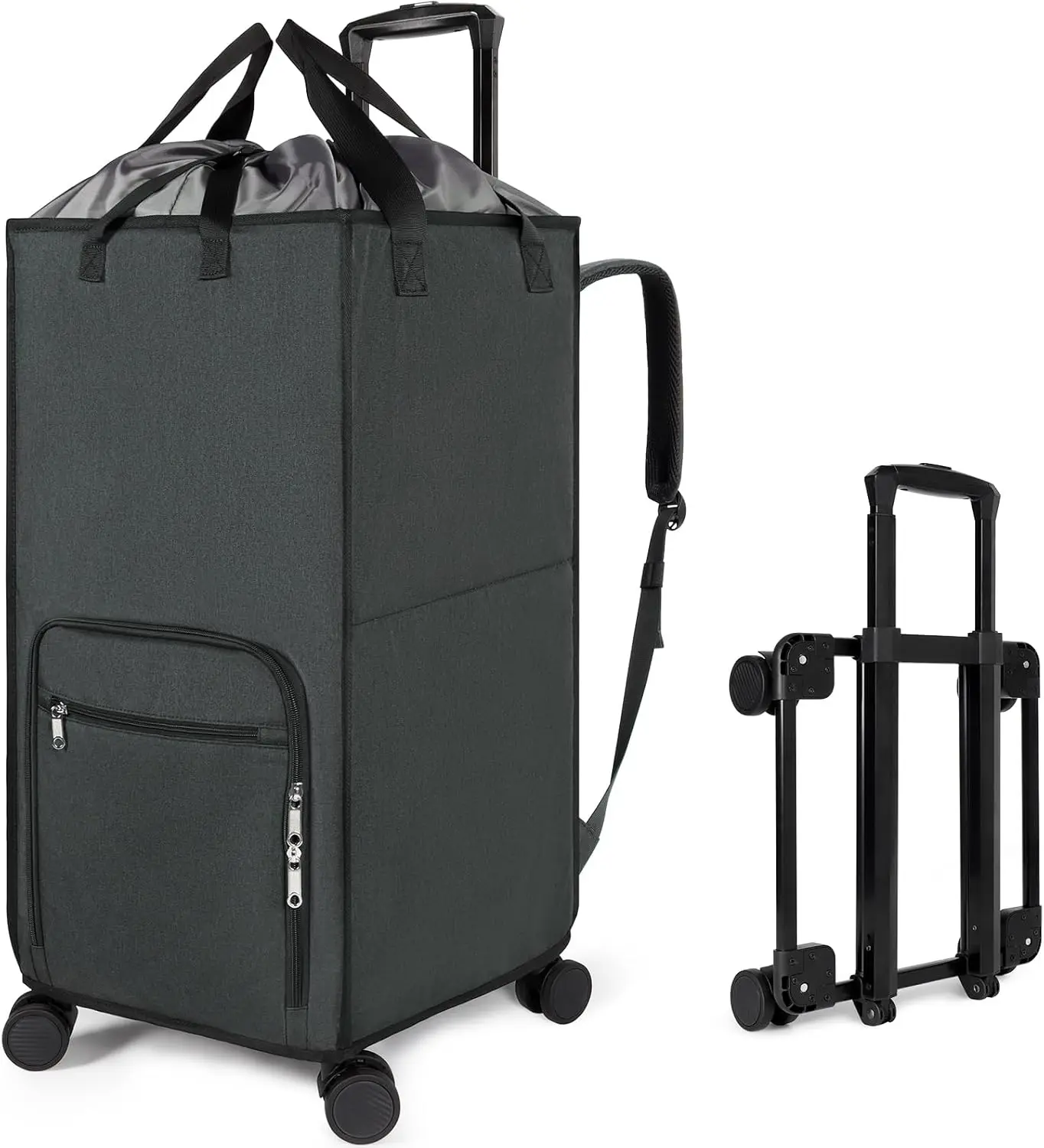 

Extra Large 3-in-1 Rolling Laundry Backpack with Wheels, 90L Collapsible Basket for Dorm Apartment