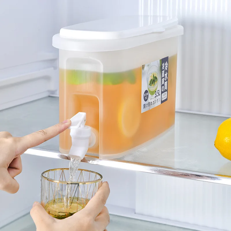 Cold Water Kettle 3.5/5L with Tap Water Jug Lemonade Container Drink Dispenser for Refrigerator Beverage Dispenser Water Bucket