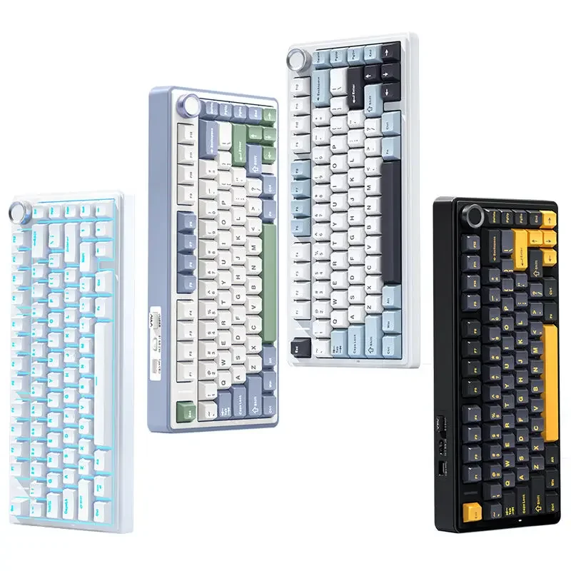 AULA-Clavier mécanique F75, filaire, sans fil 2.4G, Bluetooth, RVB, PBT 75%, disposition, profil OEM, joint, personnalisé, PC image 3