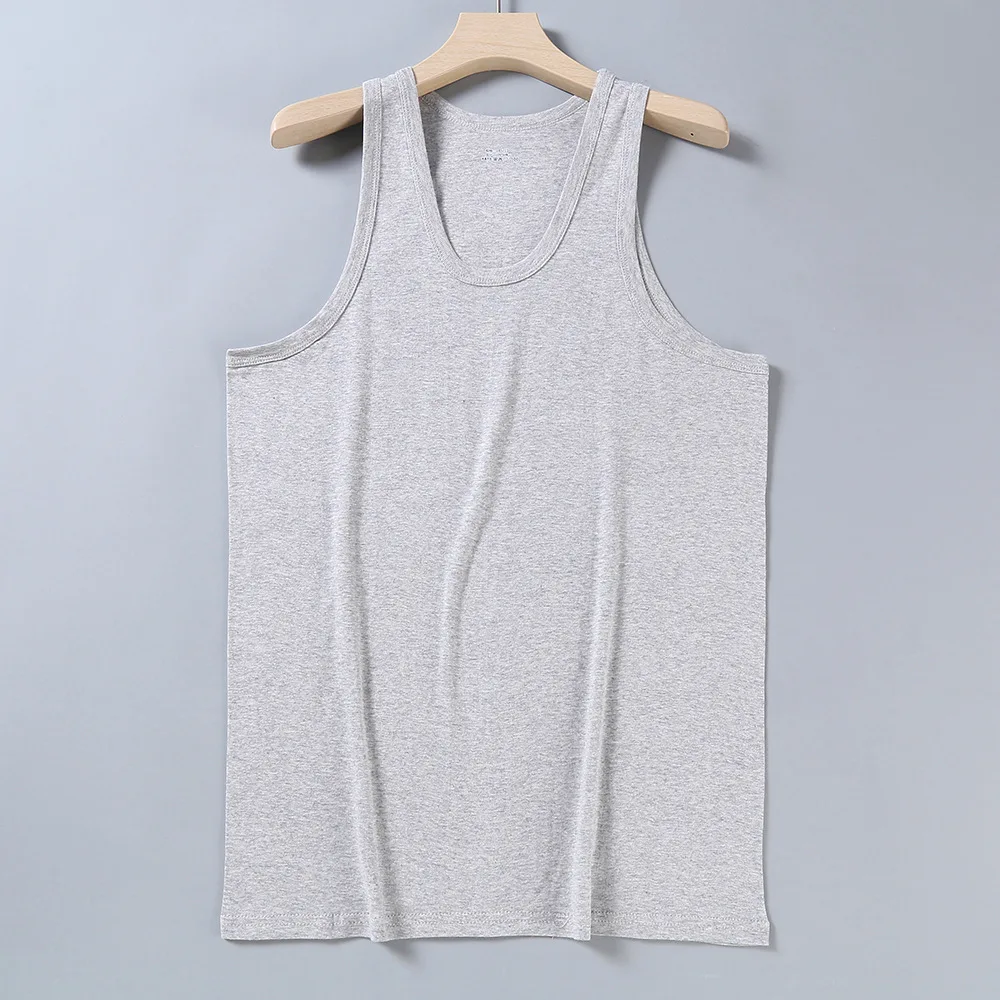 man vest Tanks Tees Cotton men's pure cotton vest sweatshirt sports vest spring and summer hurdle base breathable sleeveless top