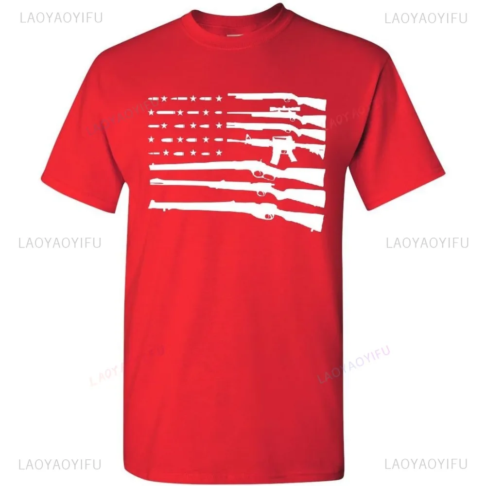 American Flag Gun Rights Homeland AR15 T-Shirt Military Fan Multiformity Rifle Graphic Printed Tshirt Casual Fashion Loose Tees