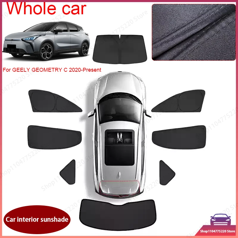 Car Black Window Privacy Sunshade For GEELY GEOMETRY C 2020-2026 Auto Anti-UV Heat Insulation Protect Cover Interior Accessory