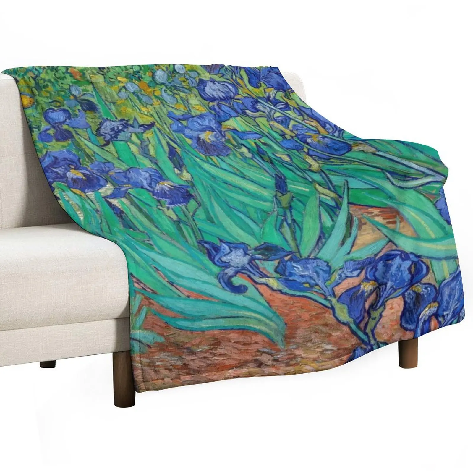 

Van Gogh Iris Throw Blanket For Decorative Sofa Soft Plaid Bed Fashionable Multi-Purpose Blankets