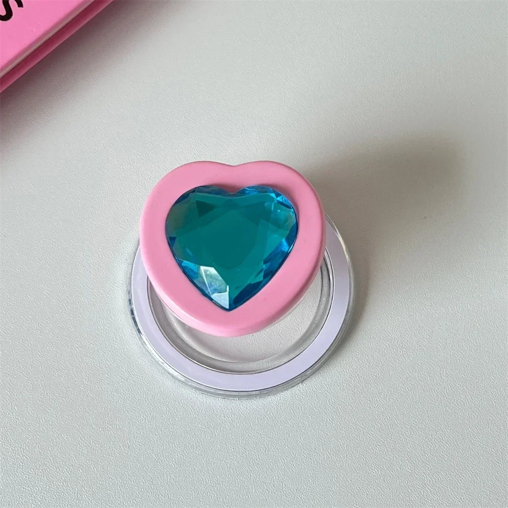 韓国のかわいい 3D ダイヤモンドラブハート Magsafe 磁気電話 Griptok グリップ Tok スタンド IPhone 15 ワイヤレス充電ケースホルダー