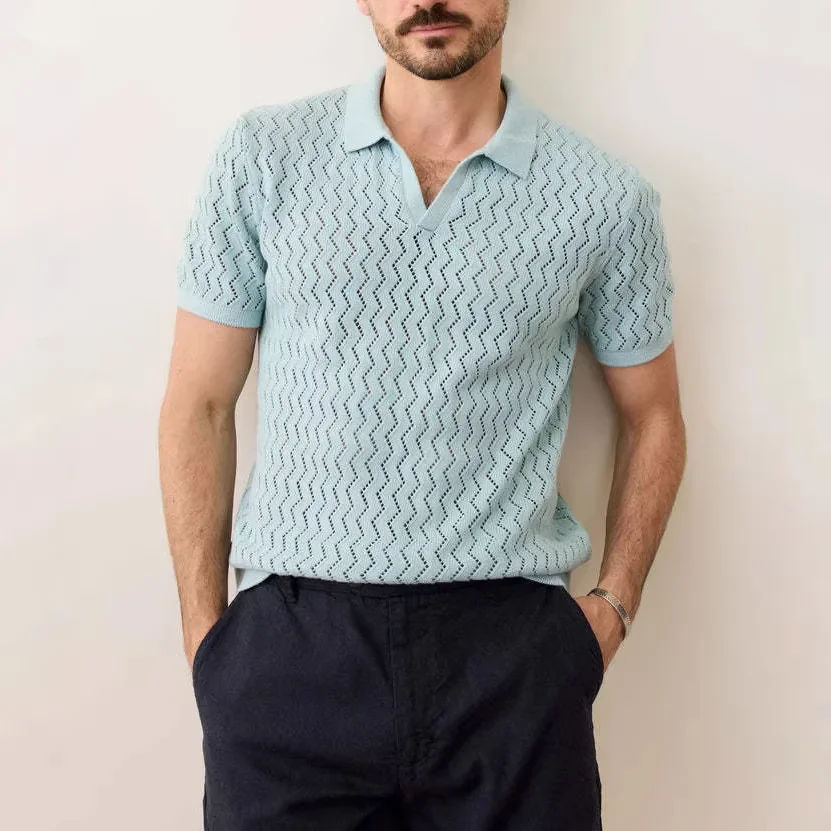 Summer New Fashion Men Solid Color Short Sleeve Turn-down Collar Casual Trendy Daily Simple Basic Polo Shirts Male Top Clothes