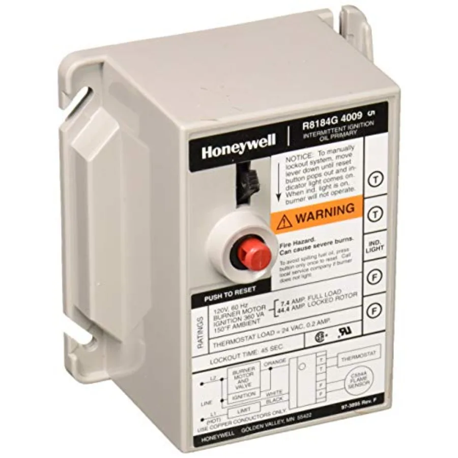 

Protech 425038 R8184G4009 Oil Burner Control for Industrial Heating Systems with Advanced Safety Monitoring and Precise Fuel Re