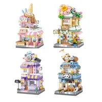 LOZ City View Micro Building Block Scene Coffee Shop Flower Retail Store 3D Model Mini Bricks Toy For Christmas Gift