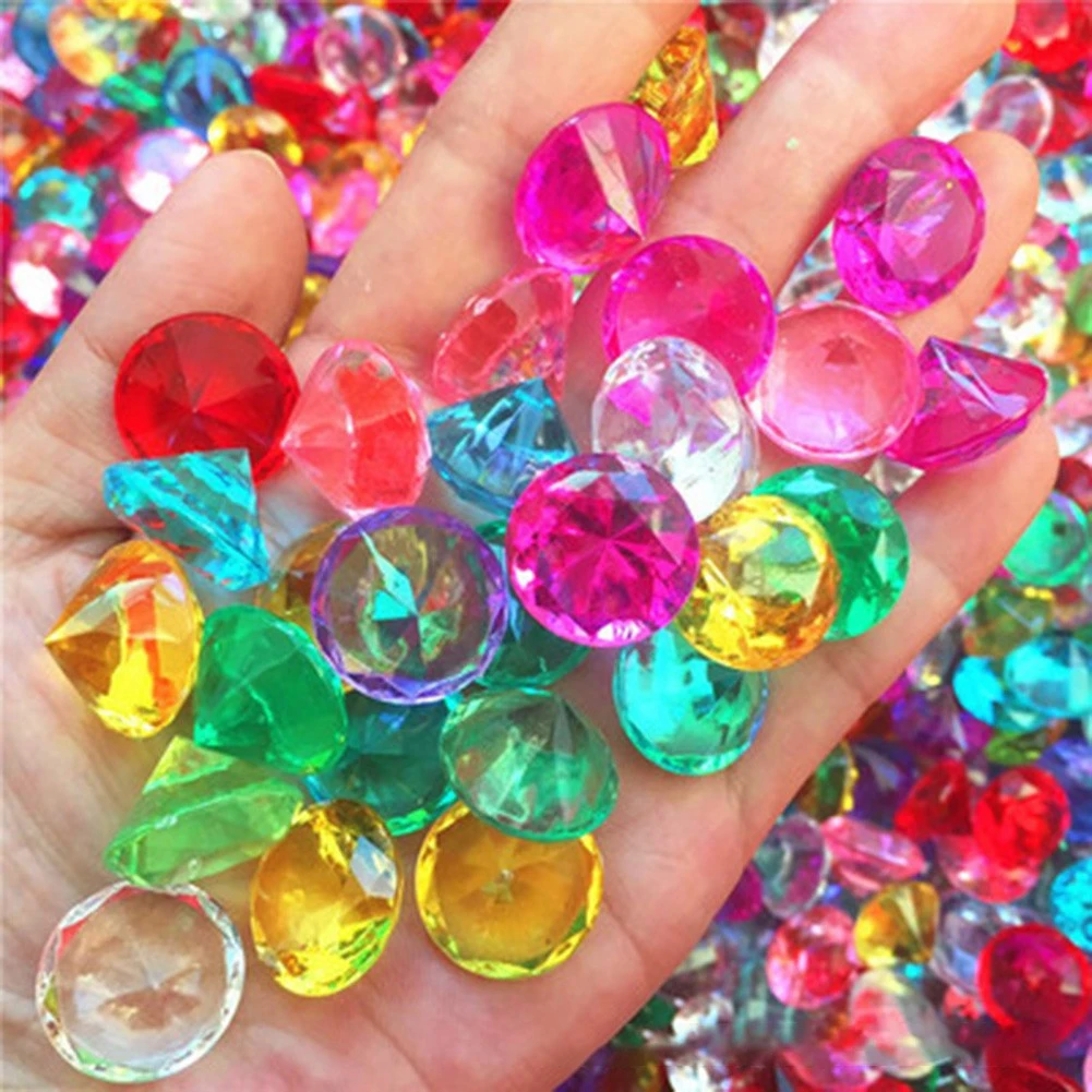 20MM Faux Treasure Chest Pirate Acrylic Gems Filler Props Wedding Birthday Party Stone Decor