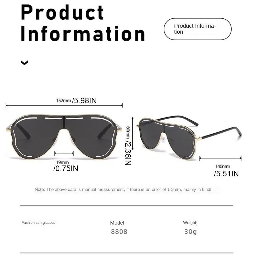 نظارات شمسية بسيطة بإطار كبير للطيار نظارات شمسية كبيرة الحجم مجوفة للنساء إكسسوار زي Y2K نظارات مضادة للأشعة فوق البنفسجية للصيف