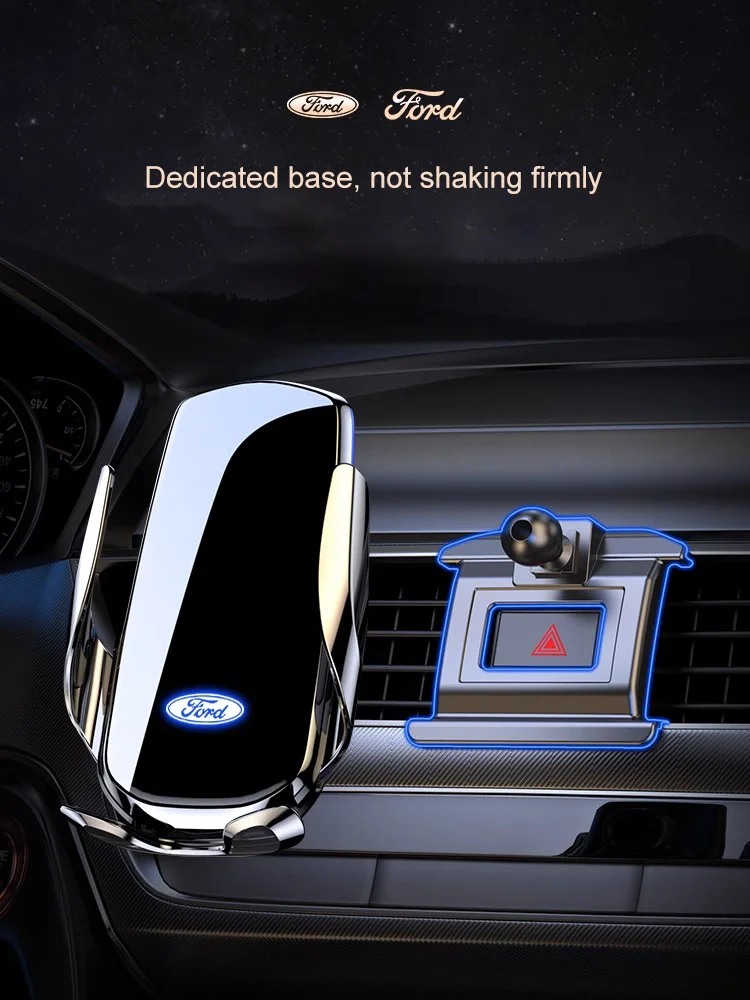 For Ford Edge Explorer Mustang Escape Mondeo Focus Taurus Car Phone Holder Luminous Logo With Charging Function Gesture Sensing