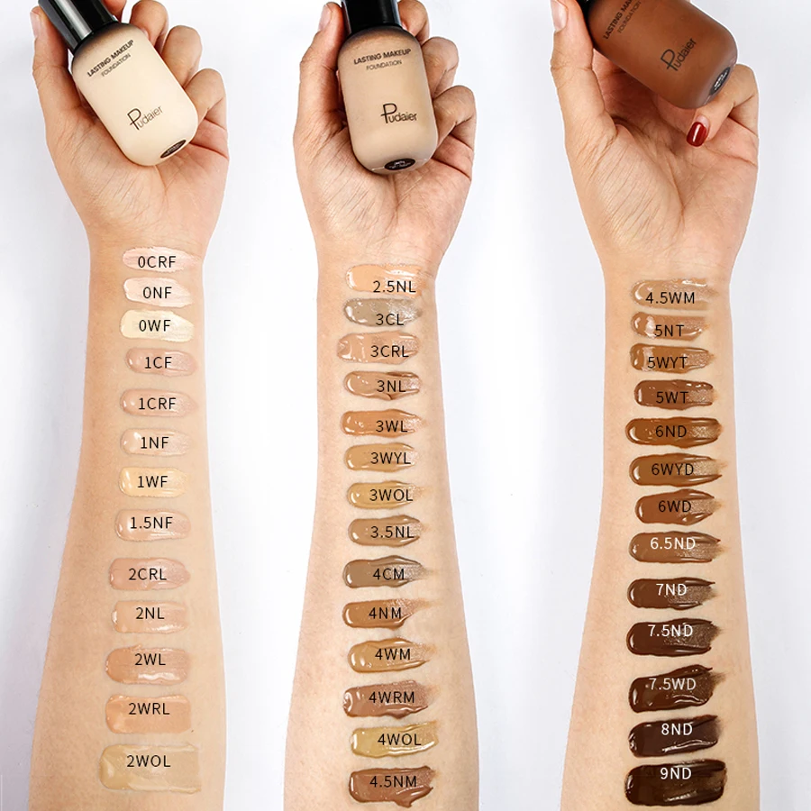 Base líquida facial de 40ML, maquillaje corrector completo, Base resistente al agua, cubierta blanqueadora brillante, Base mate de círculo oscuro, cosmética