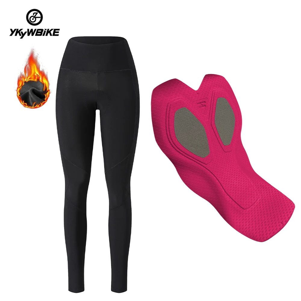 Ykywbike Winter Frauen Radfahren lange Hosen Strumpfhosen Thermo MTB Zubehör Rennrad Fahrrad Kleidung Sport kleidung für Frauen