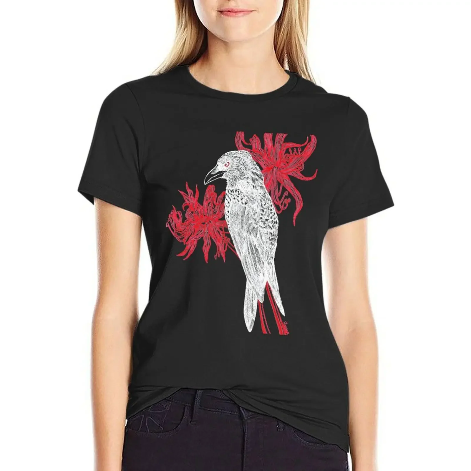 Drongo and Spider Lily (for dark backgrounds) T-Shirt cute clothes Blouse T-shirts for Women