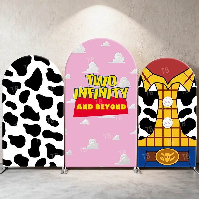 

Toy Story Arch Backdrop Cover Woody Two Infinity and Beyond for Kids’ 2nd Birthday Party Event Decorations & Photo Booth Prop