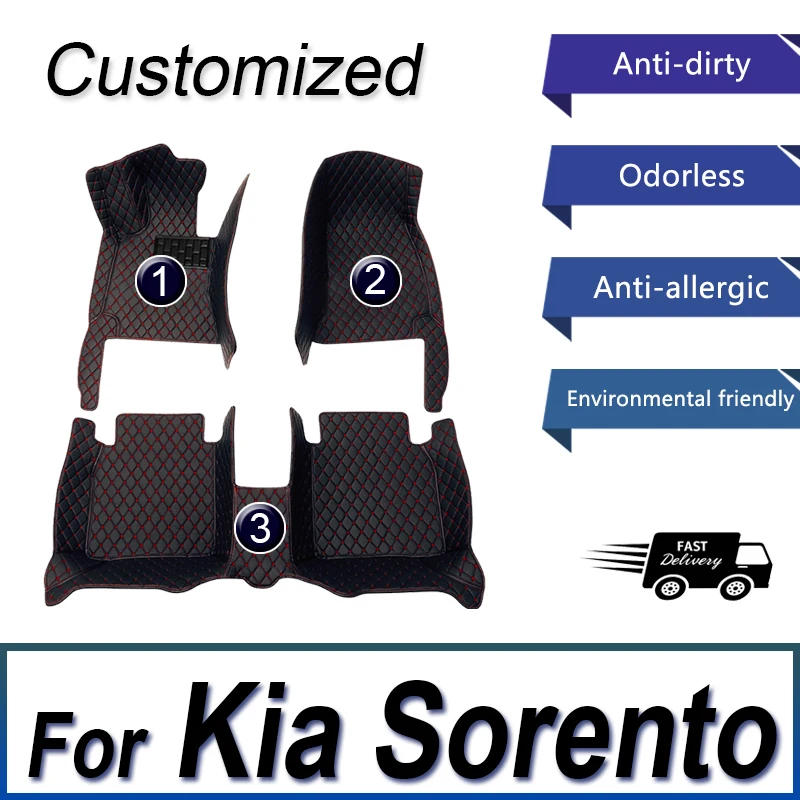 Car Floor Mats For Kia Sorento（Five Seats）2006 2007 2008 Customauto Foot Pads Automobile Carpet Cover interior accessories