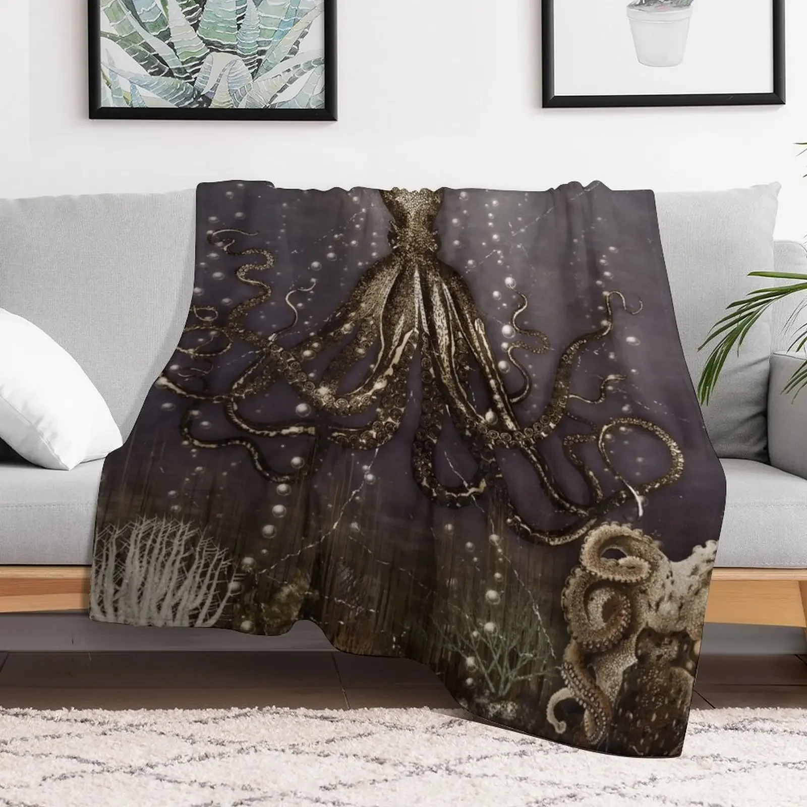 Octopus' lair - Old Photo Throw Blanket Giant Sofa Blankets For Baby Blankets