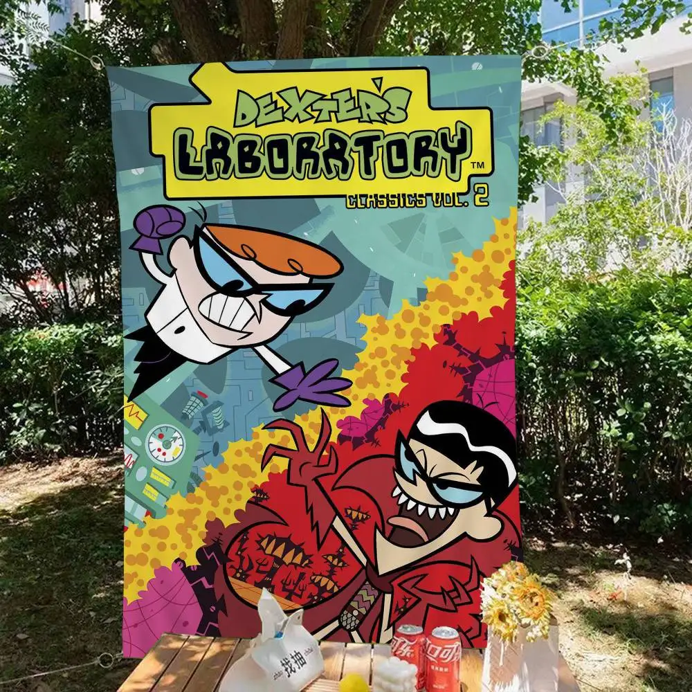 

Cartoon D-Dexters L-Laboratory DIY Flag For Family Group Photo Living Room Home Dorm Decor Wall Art Decor Banner