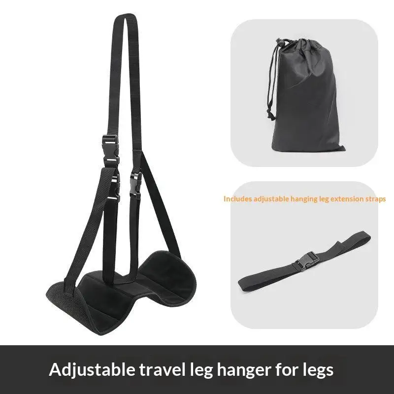 Airplane Footrest Adjustable Strap Portable Hammock Leg Rest Durable Anti-tear for Long  Home Office Use