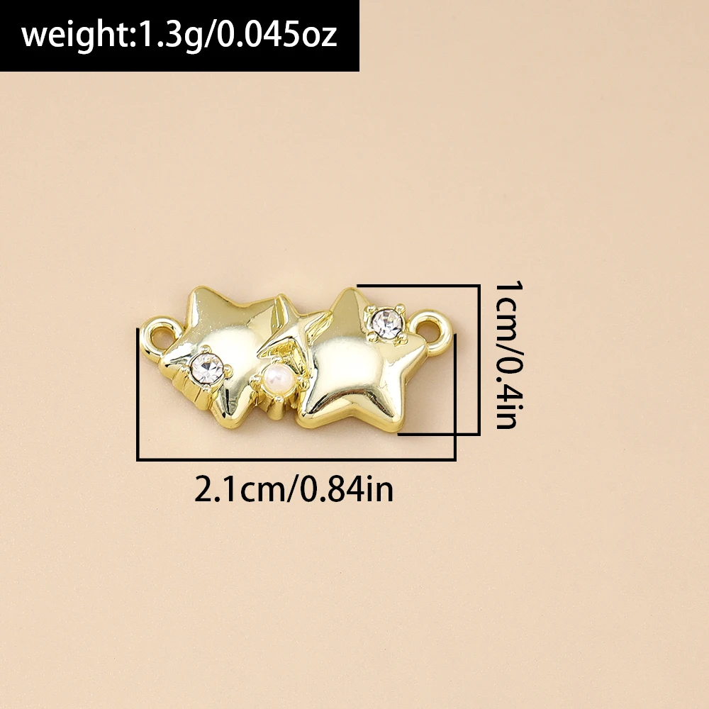 Leslie 5 Stück exquisite süße Kristall-Polaris-Charms, Sterne-Anhänger für handgefertigte Tropfen-Ohrringe, Halskette, Armband, DIY-Schmuckherstellung – Detail 16