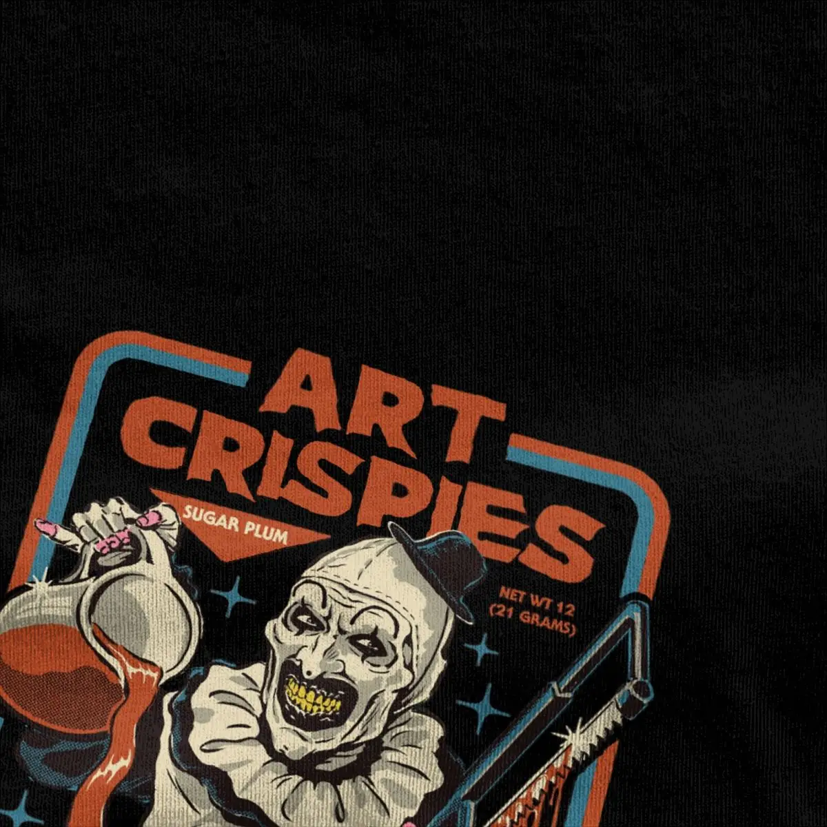 Graphic Printing Art Crispies Terrifier Clown Shirt Outfit Men Women Cotton Retro Horror T Shirt Awesome Tee Clothes