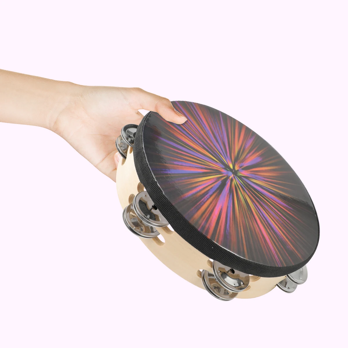 

Kids Toys Hand Tambourine Percussion Handbell Drum Jingles Aldult Develop Child