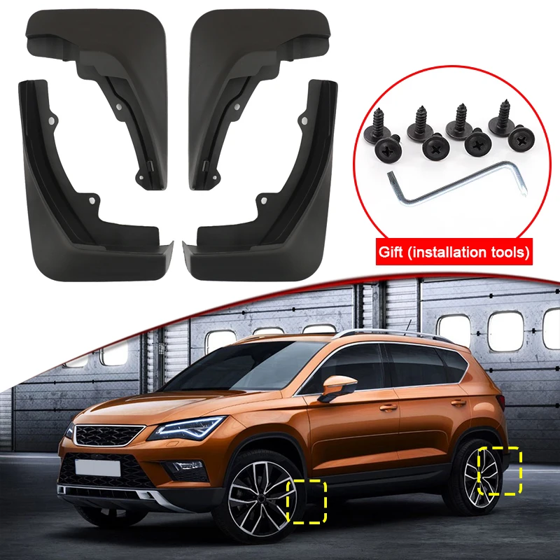 ABS Car Mud Flaps Splash Guard Mudguards Car Styling For SEAT Ateca 2016-2022 2023 MudFlaps Front Rear Fender Auto Accessories