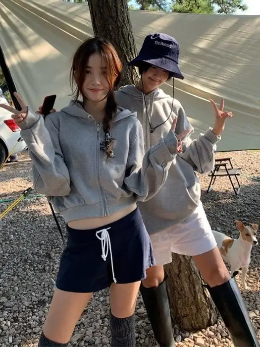 Nowy Jesienno-Zimowy Zestaw Damski: Bluza z Kapturem, Kurtka Casualowa, Ośmiokolorowa Bluza Milk Th*bar*net Dongdaemun, Odzież Wierzchnia, Płaszcz