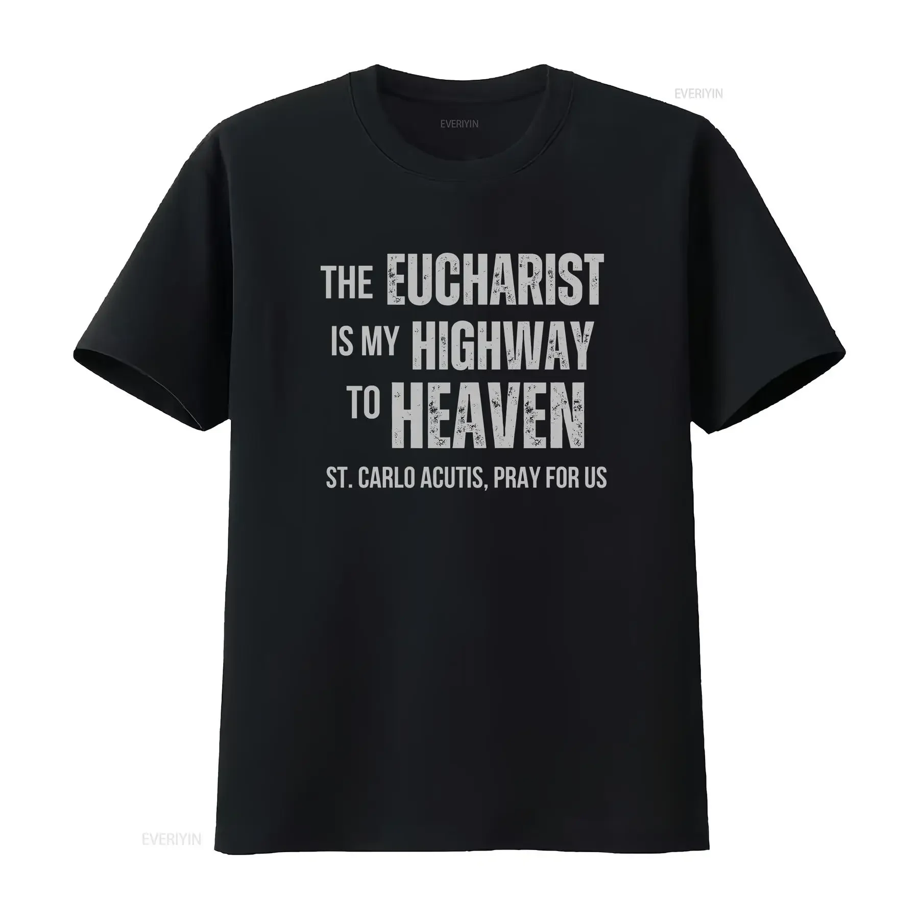 Camiseta de St Carlo Acutis, la eucaristía es mi carretera al cielo, moda católica, cita moderna de San Guy, confirmación vintage