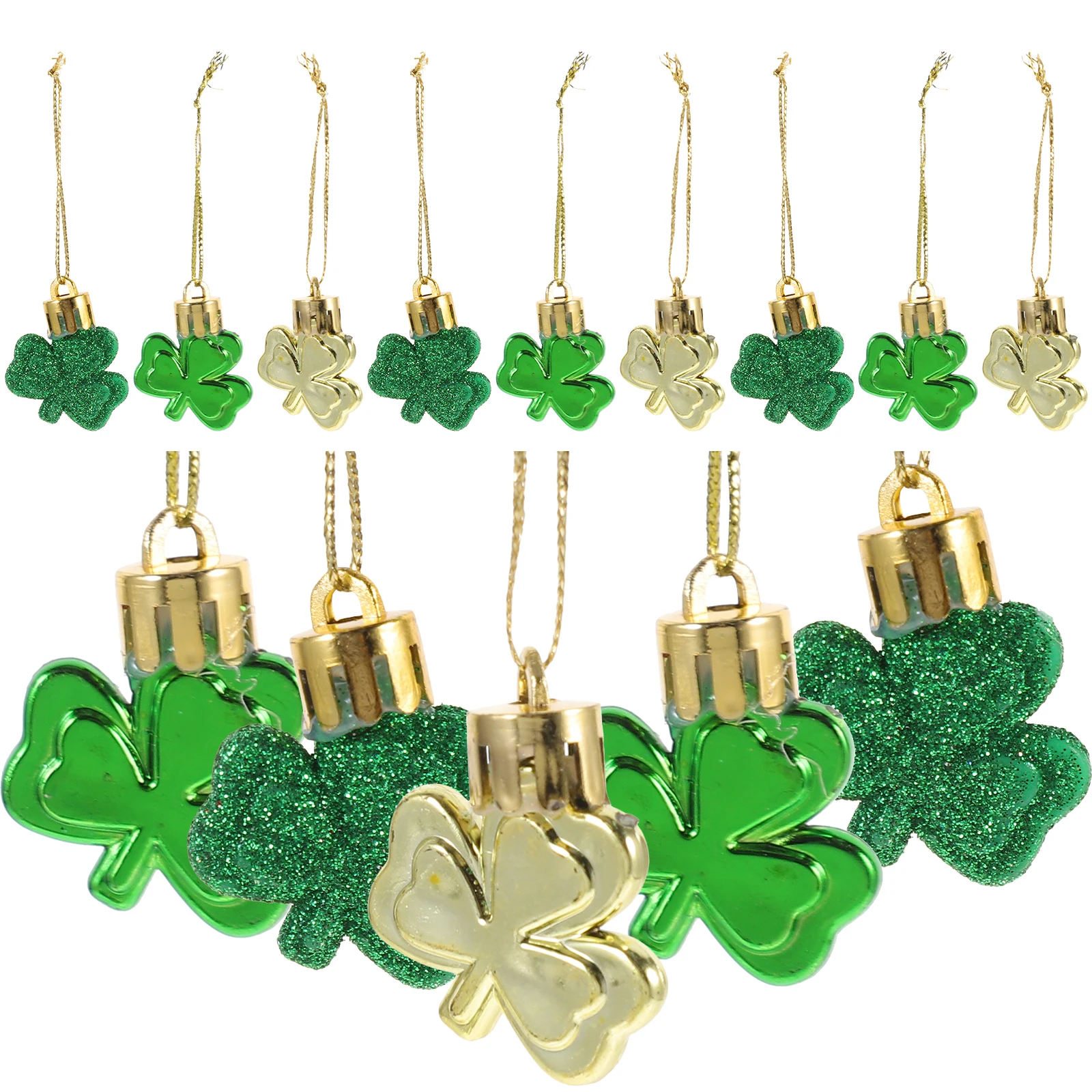 

15pcs Shamrock Hanging Adorn St. Patrick'S Day Clover Ornament Party Decor Festival Phone Chain Keychain Handbag Decoration