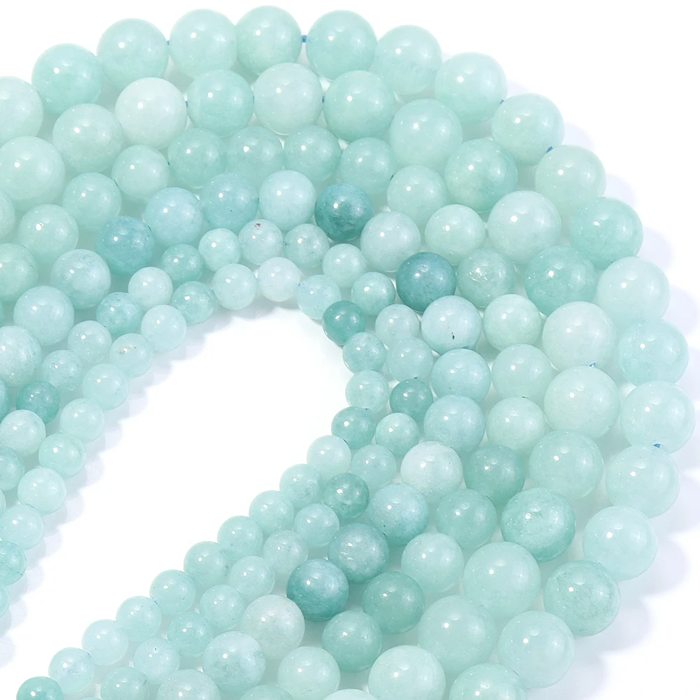 1 Strang/Set 6/8/10mm Myanmar Jade Steinperlen Runde lose Spacer-Perlen für Schmuckherstellung DIY Halskette Armband Zubehör