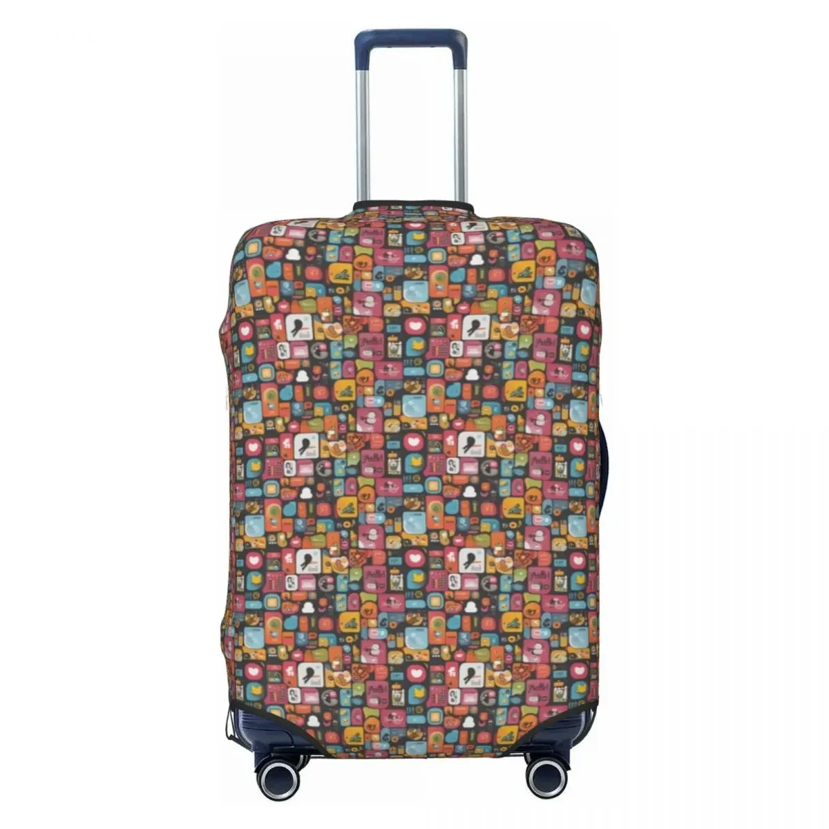 Internet Now And Forever Suitcase Cover Colorful Cruise Trip Holiday Strectch Luggage Case Protector Christmas Gift