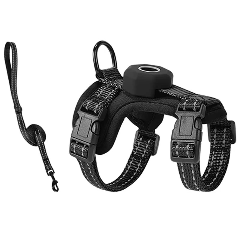 Harnais anti-évasion pour chat XS avec support pour AirTag, gilet réfléchissant réglable pour chaton, pour la promenade en extérieur - A27R