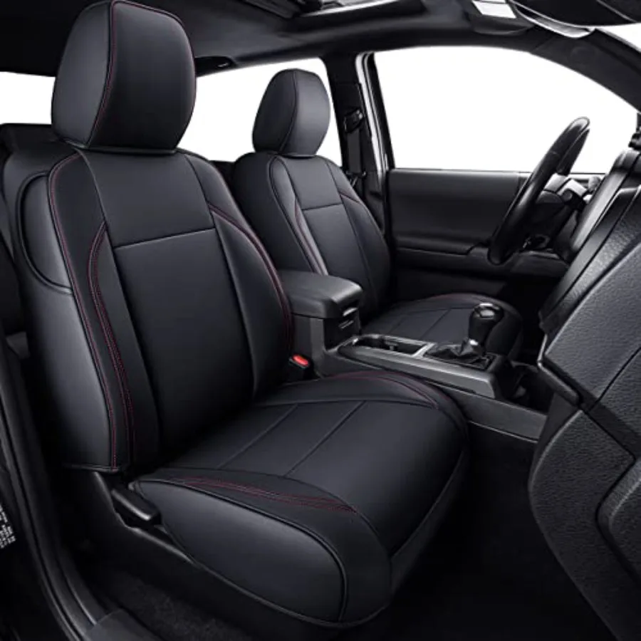 

Чехлы для сидений Tacoma Custom Fit для моделей 2016-2023 годов, комплектация Crew Cab, из искусственной кожи, черно-красные