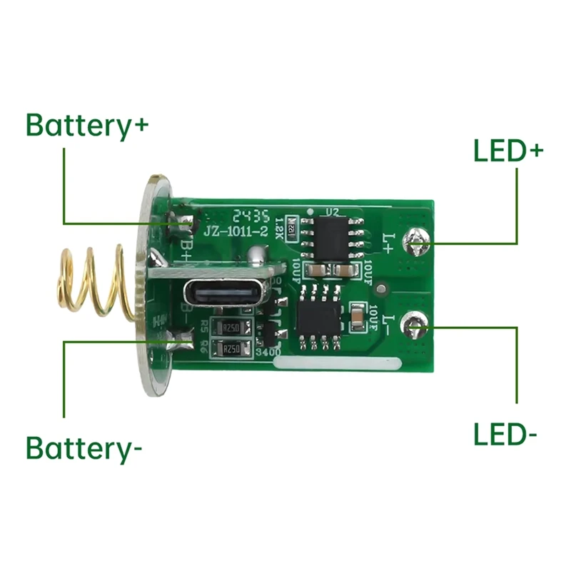 Super Sale 2Pcs 3-4.2V Electric Torch LED Circuit Board Type-C Charging Electron Plate DIY LED Light Accessories
