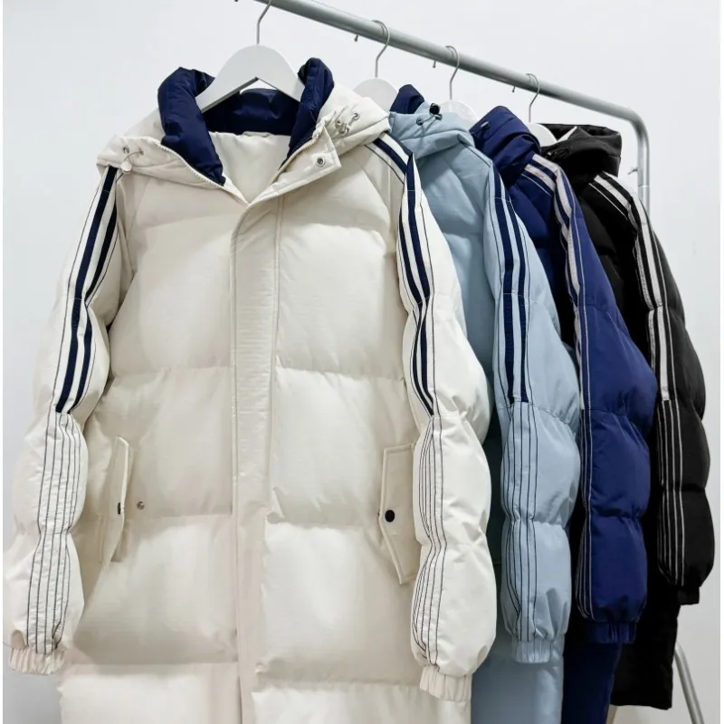 Hooded Paddingยาวฤดูหนาวเสื้อแจ็คเก็ตผู้ชาย2024 Hooded Long Coat Parkaผู้ชายฤดูใบไม้ร่วงแจ็คเก็ตWindbreakerฤดูหนาวเสื้อผ้าผู้ชาย