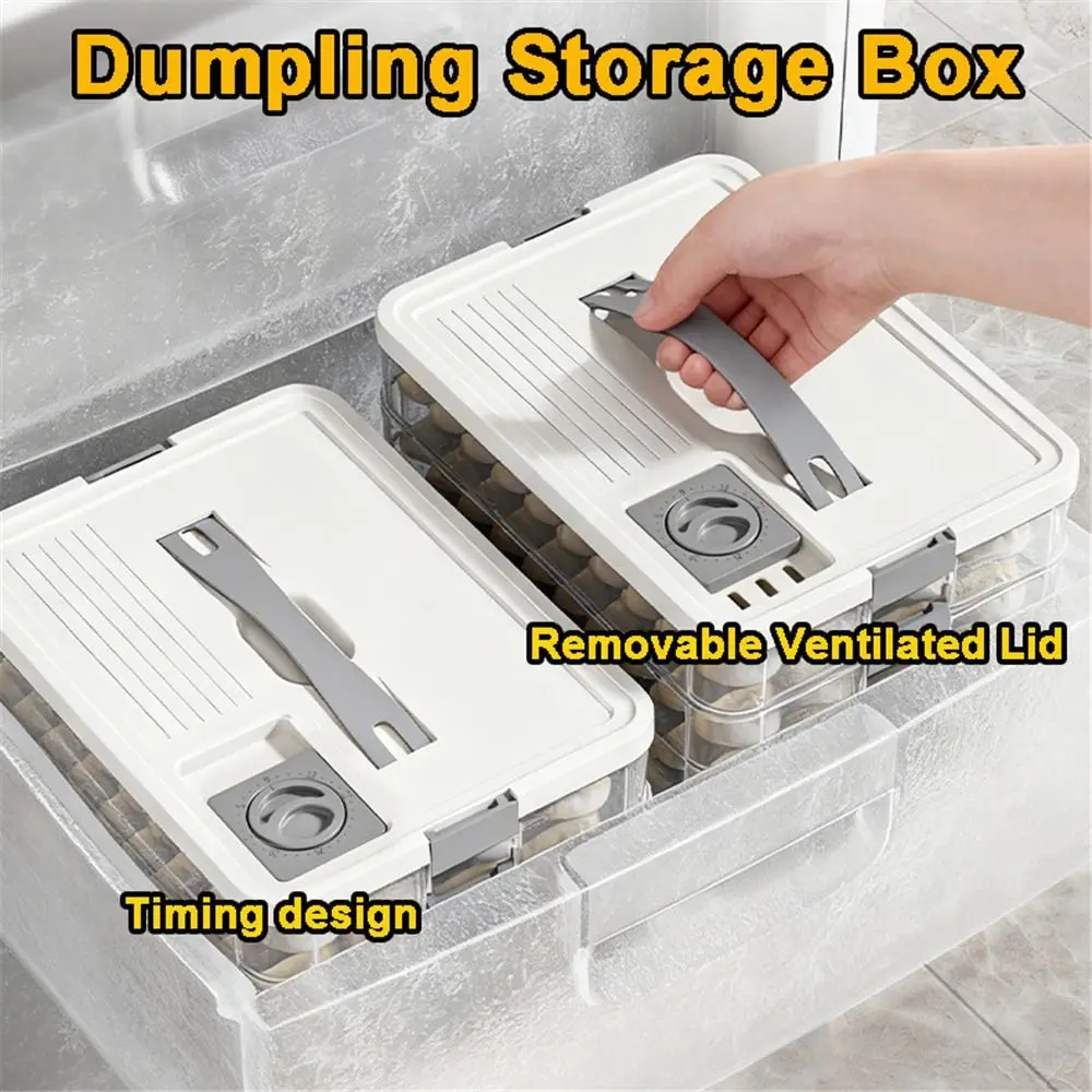 

Food Grade Multi-Layer Dumpling Storage Box Large Capacity 1/2/3/4 Layers Freezer Box Fresh Keeping Wontons Box Home Kitchen