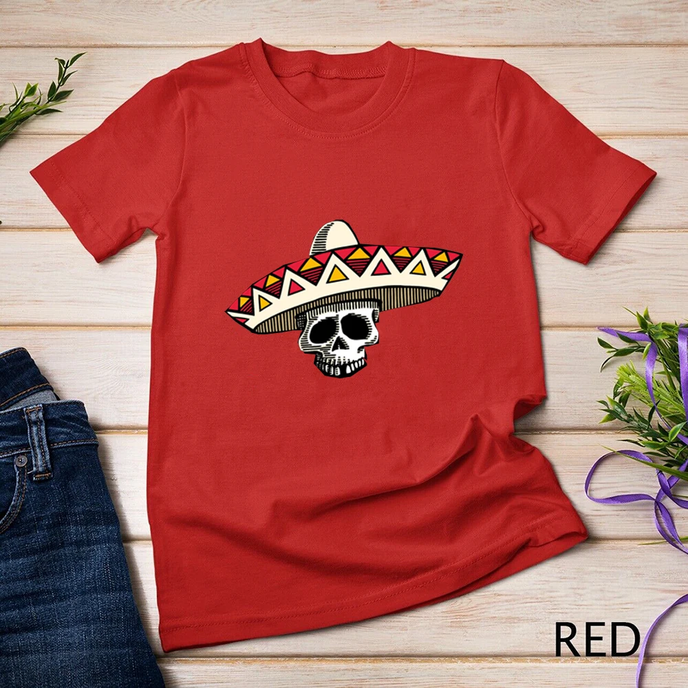 Sugar Skull Mexican Hat Spanish Day of The Dead Moustache Man and Woman The Best Gift for A Big Holiday Cotton Tops O-neck