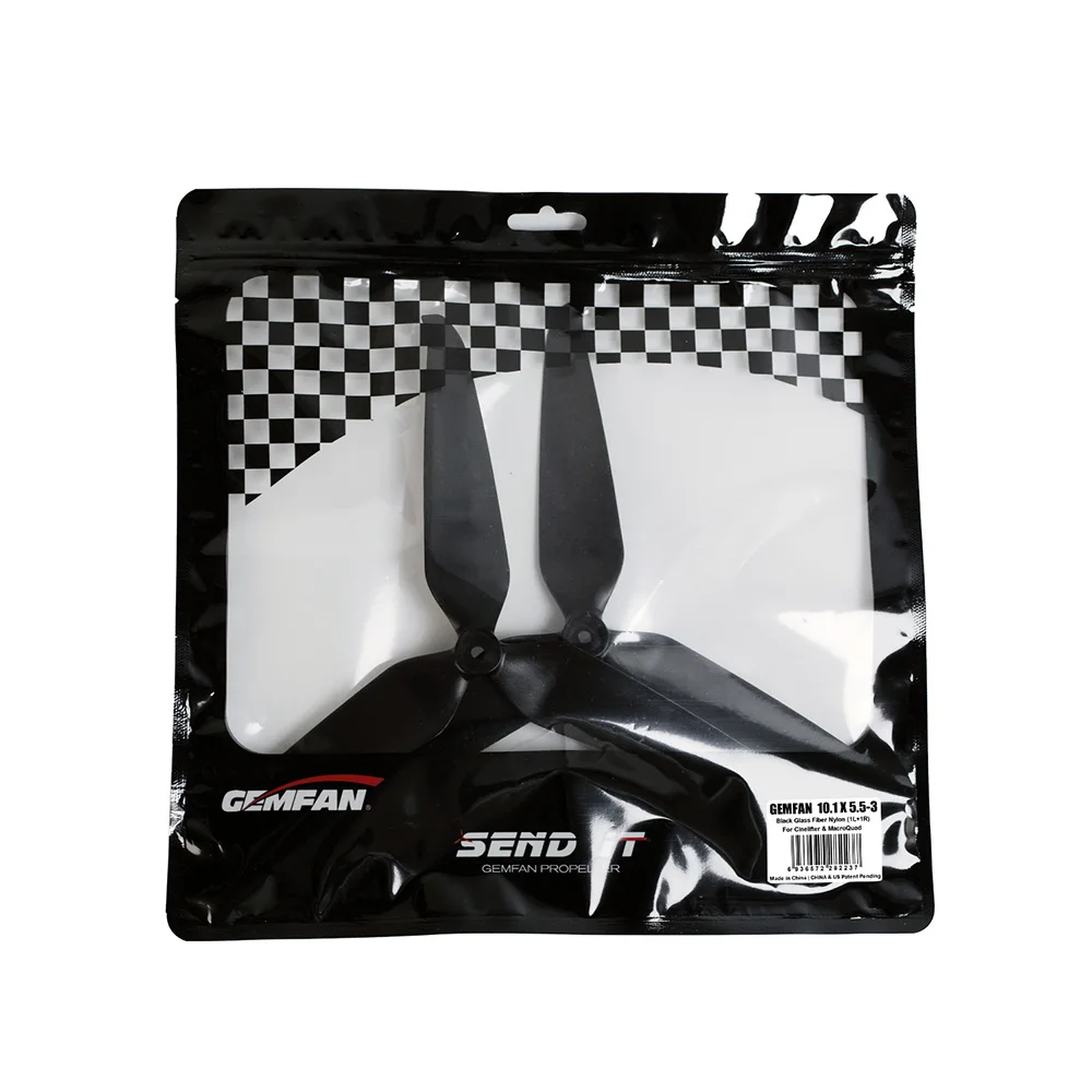 

1 Pair Gemfan 10.1x5.5 1055 10.1 Inch 3-Blades Propeller 5mm Hole for RC FPV Racing Drone