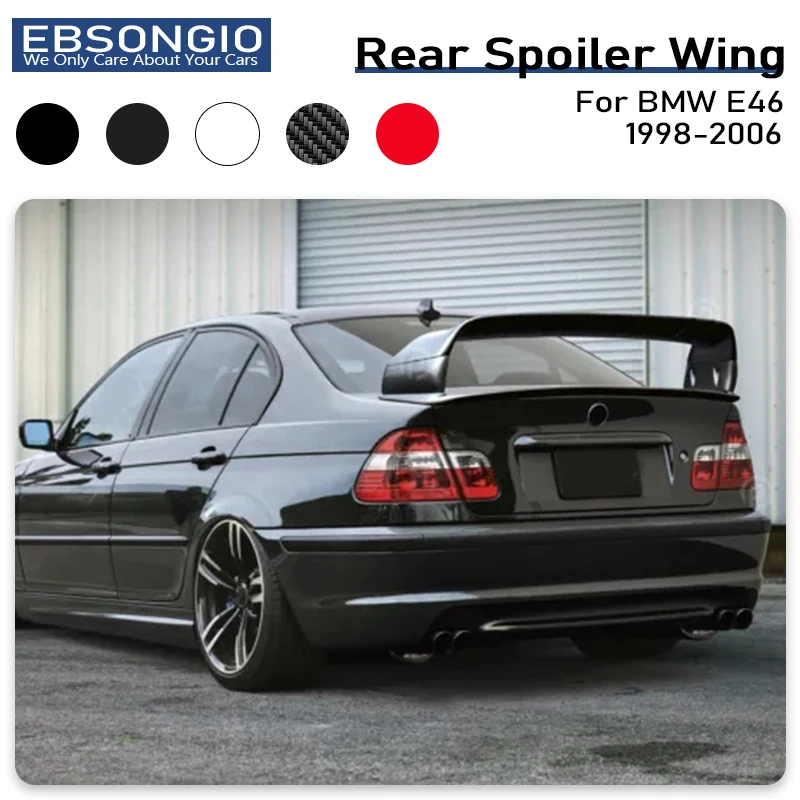 For BMW E46 Coupe Sedan M3 Only 2 Door 1998 - 2006 Rear Trunk Spoiler Boot Lip Wing Spoiler Carbon Fiber Or Gloss Black