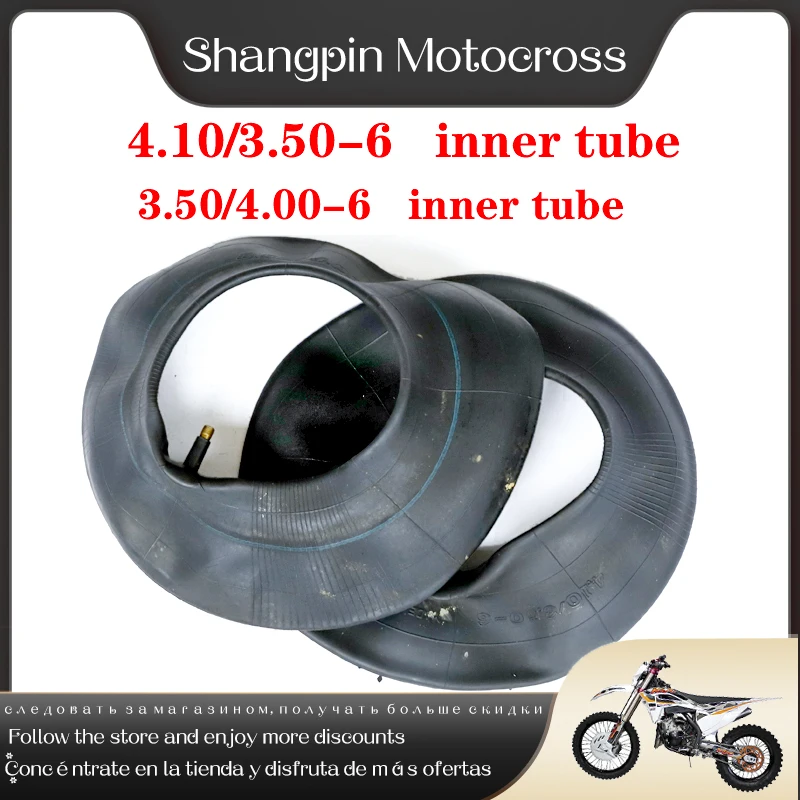 Innertube 4.10/3.50-6 3.50/4.00-6 350/400-6 Camera 3.50-6 4.00-6 Inner Tube Tire Rubber Valve for Wheelbarrow E-Bike Scooter