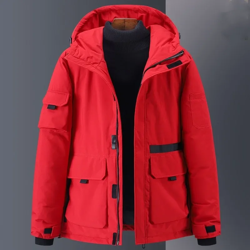 New Winter Men Hooded Puffer Jackets Casual Parkas Thicker Warm Duck Down Coats Tooling Jackets Male Outdoor Windproof Jackets 3