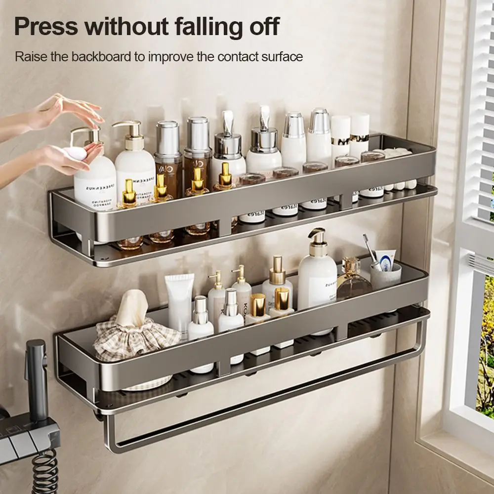 Durable No Drilling Bathroom Shelves Wall Mounted Easy to Install Shower Caddy Removable Corner Shower Shelf Home