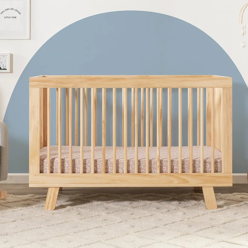 Babyletto Hudson 3-in-1 Convertible Crib with Toddler Bed Conversion Kit in Natural, Greenguard Gold Certified